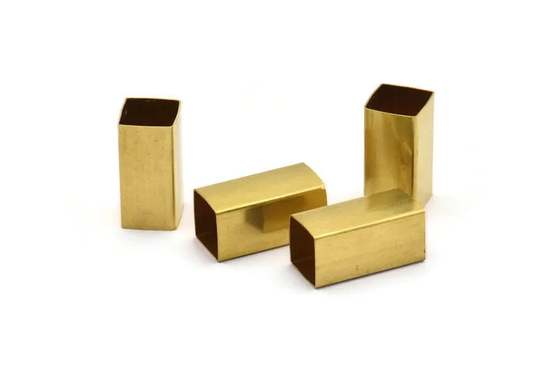 12 Huge Raw Brass Square Tubes (12x25mm) Bs 1518