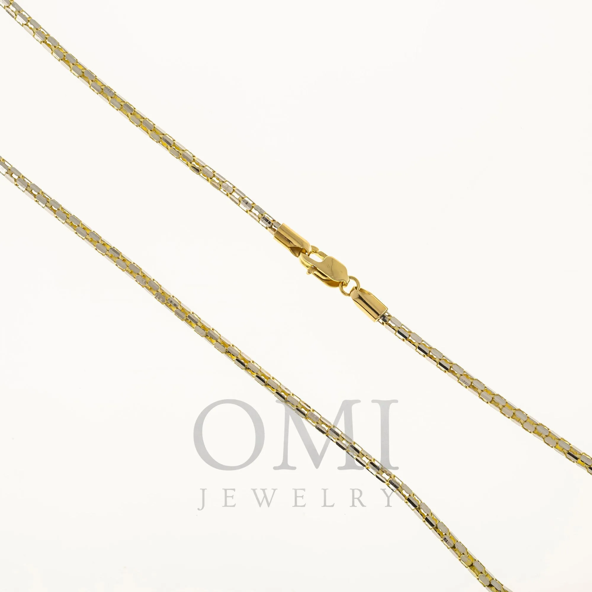 14K GOLD DIAMOND CUT 2MM BOX CHAIN