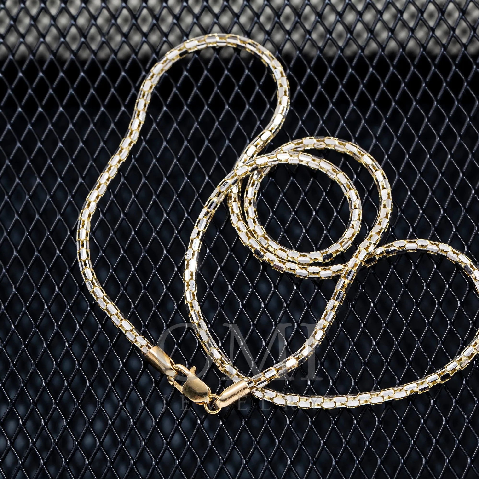 14K GOLD DIAMOND CUT 2MM BOX CHAIN