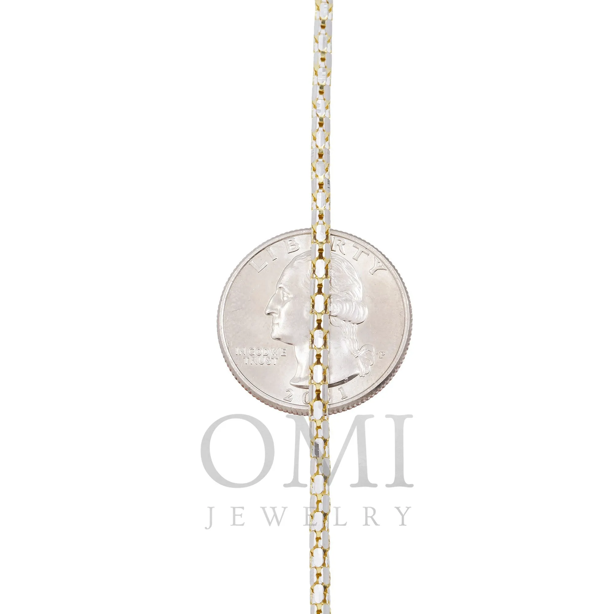 14K GOLD DIAMOND CUT 2MM BOX CHAIN