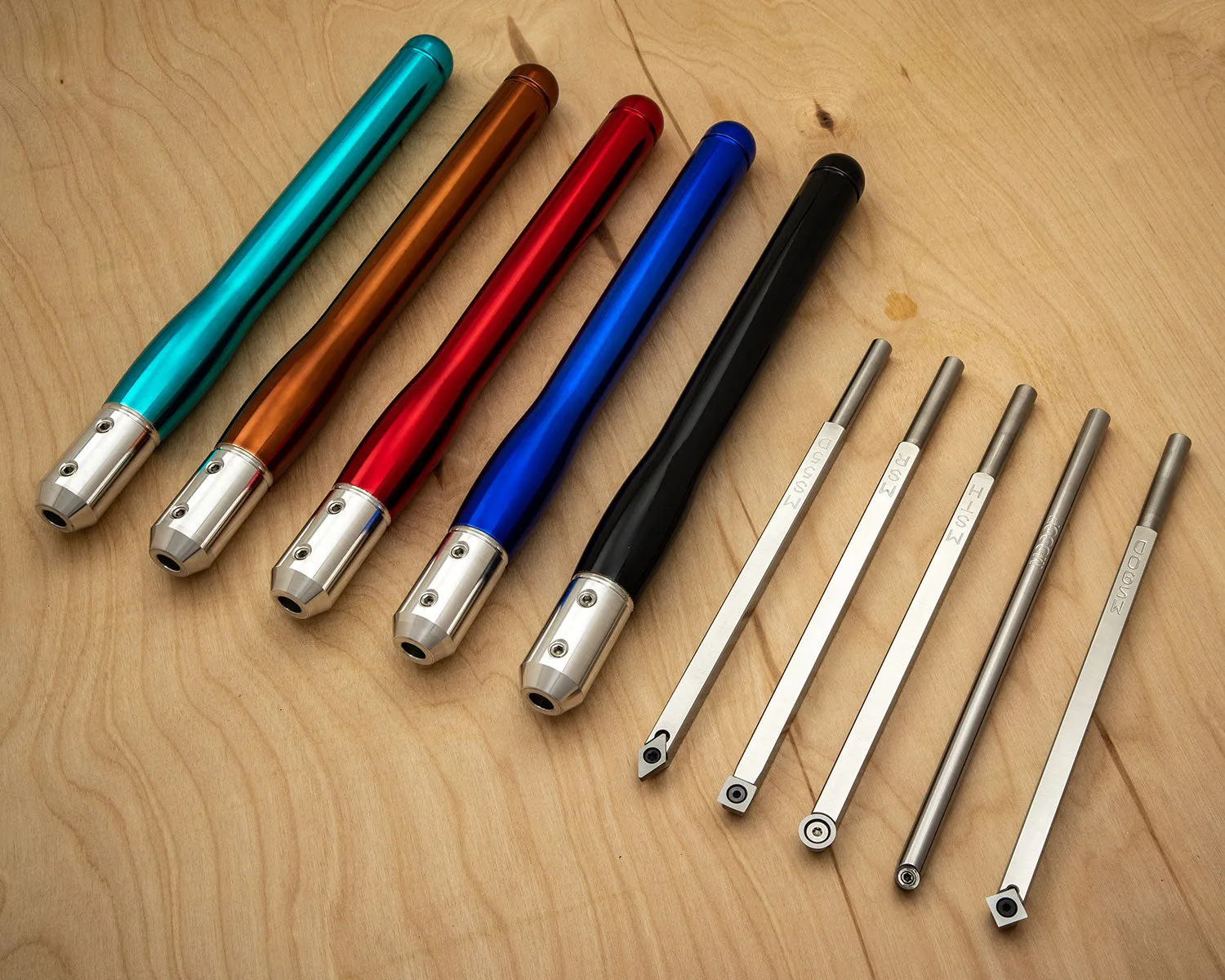 5 Tool Complete Set of Mid Size Tools each with Color Coded Handle - 19 Overall