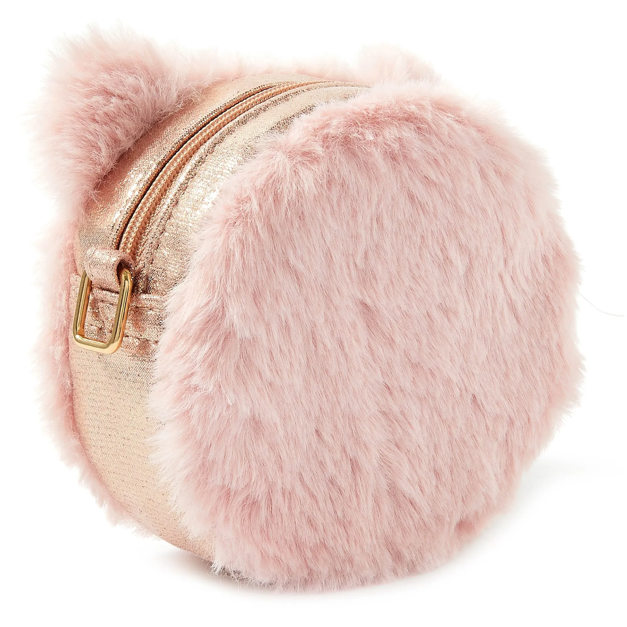 Accessorize London Girl's Fluffy Cat Round Sling Bag