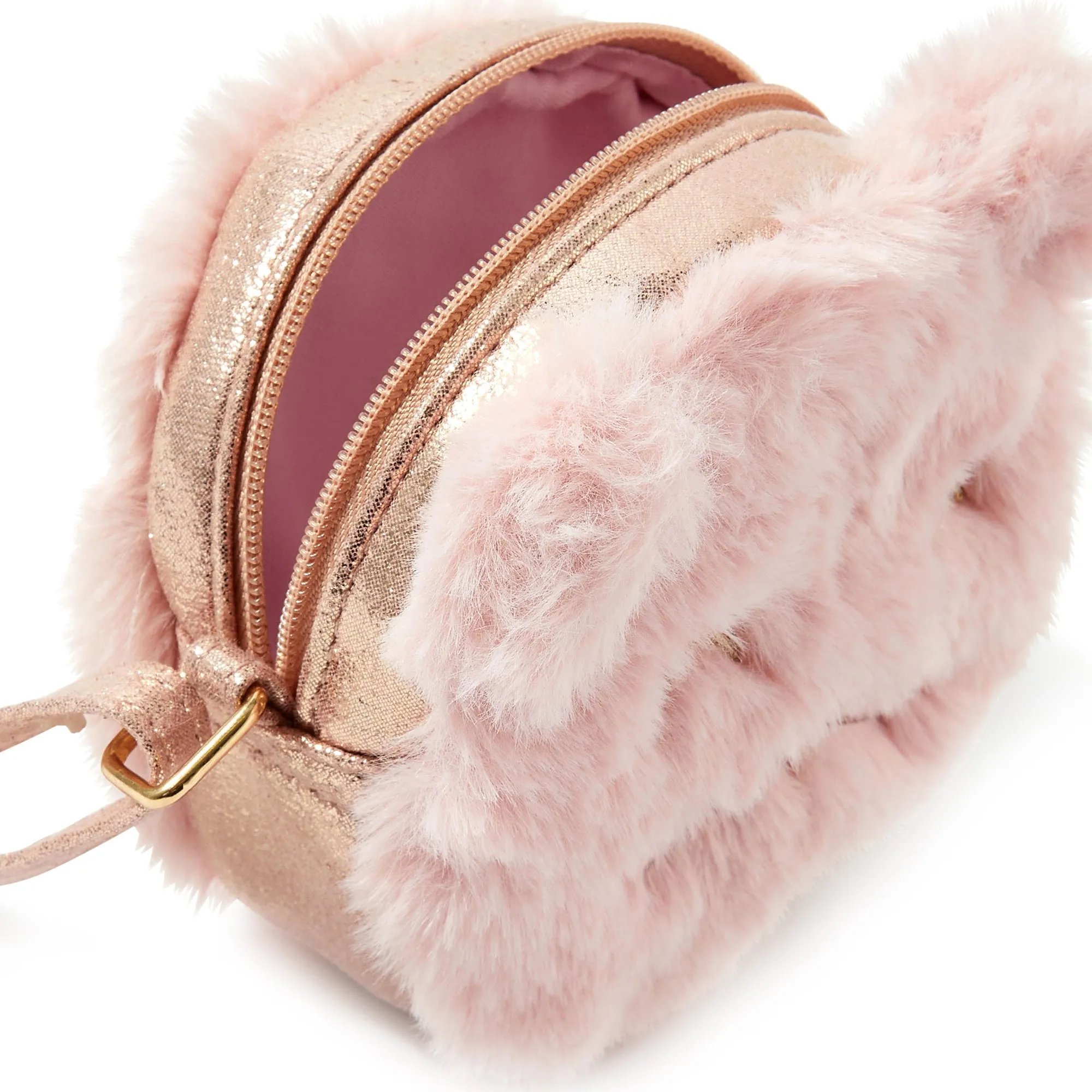 Accessorize London Girl's Fluffy Cat Round Sling Bag
