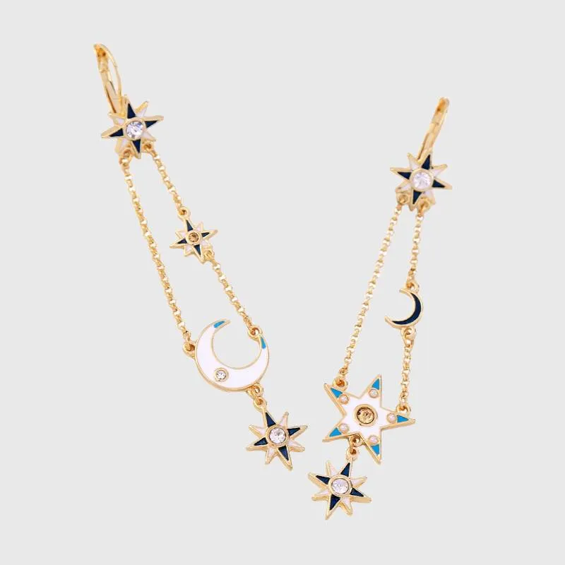Celestial Moon & Star Drop Earrings