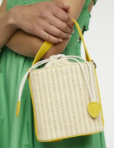 Color Accent Wicker Bag