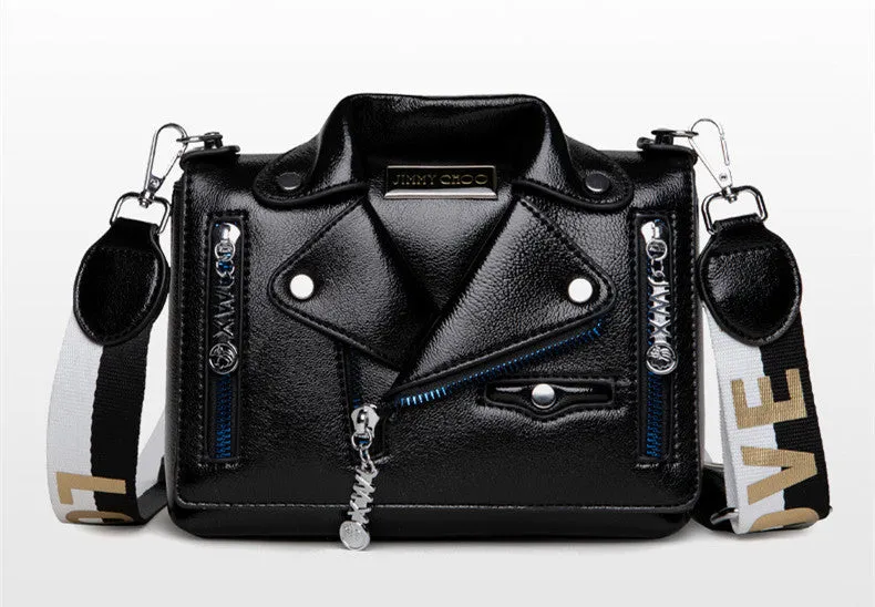Cross body leather jacket small square bag AB2119