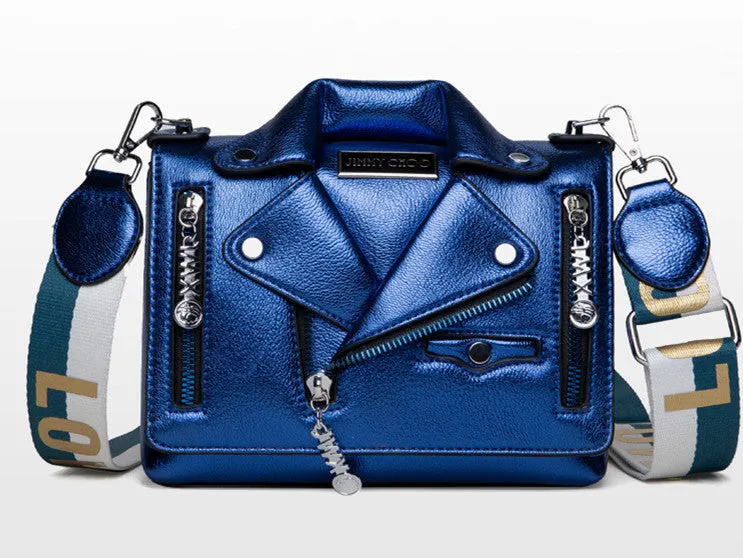 Cross body leather jacket small square bag AB2119