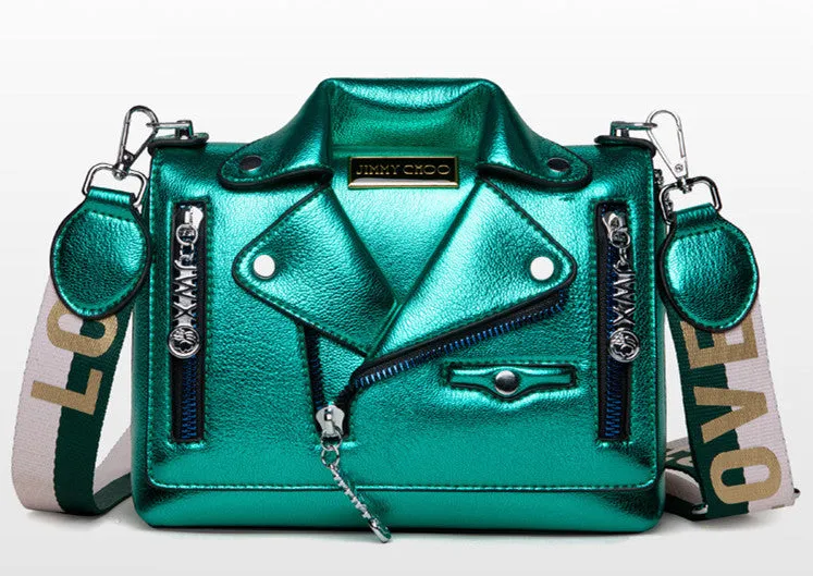 Cross body leather jacket small square bag AB2119