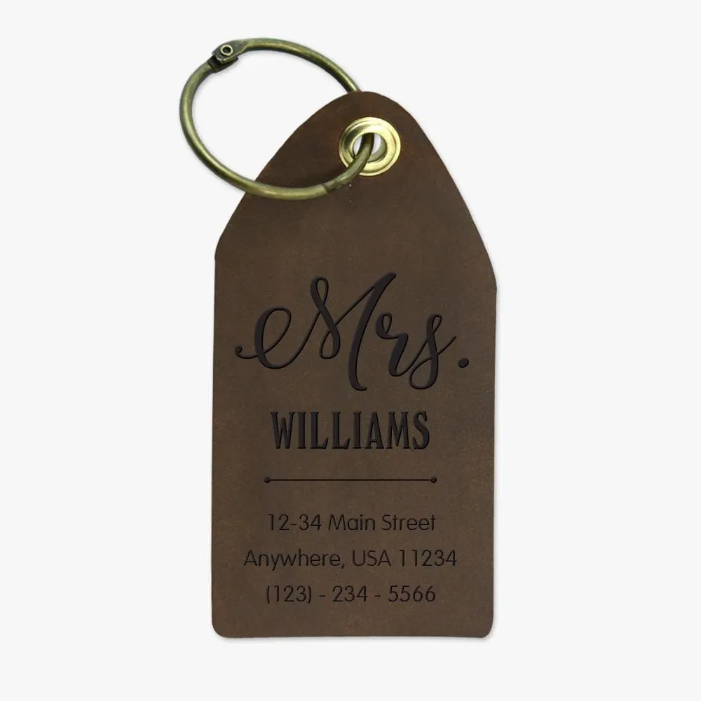 Custom Mr & Mrs Genuine Leather Luggage Tag
