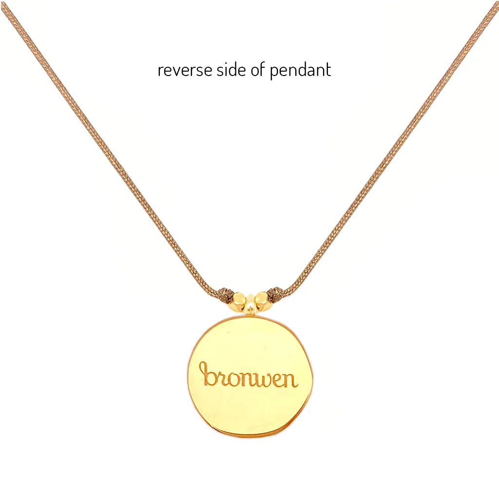 Enamel Charm Necklace - Aqua Crescent Moon