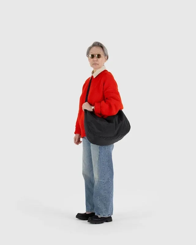 Large Nylon Crescent Bag - Black (41" Strap)