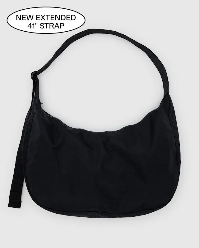 Large Nylon Crescent Bag - Black (41" Strap)