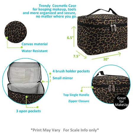 Leopard print NGIL Large Top Handle Cosmetic Case