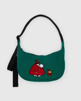 Medium Nylon Crescent Bag - Snoopy & Woodstock