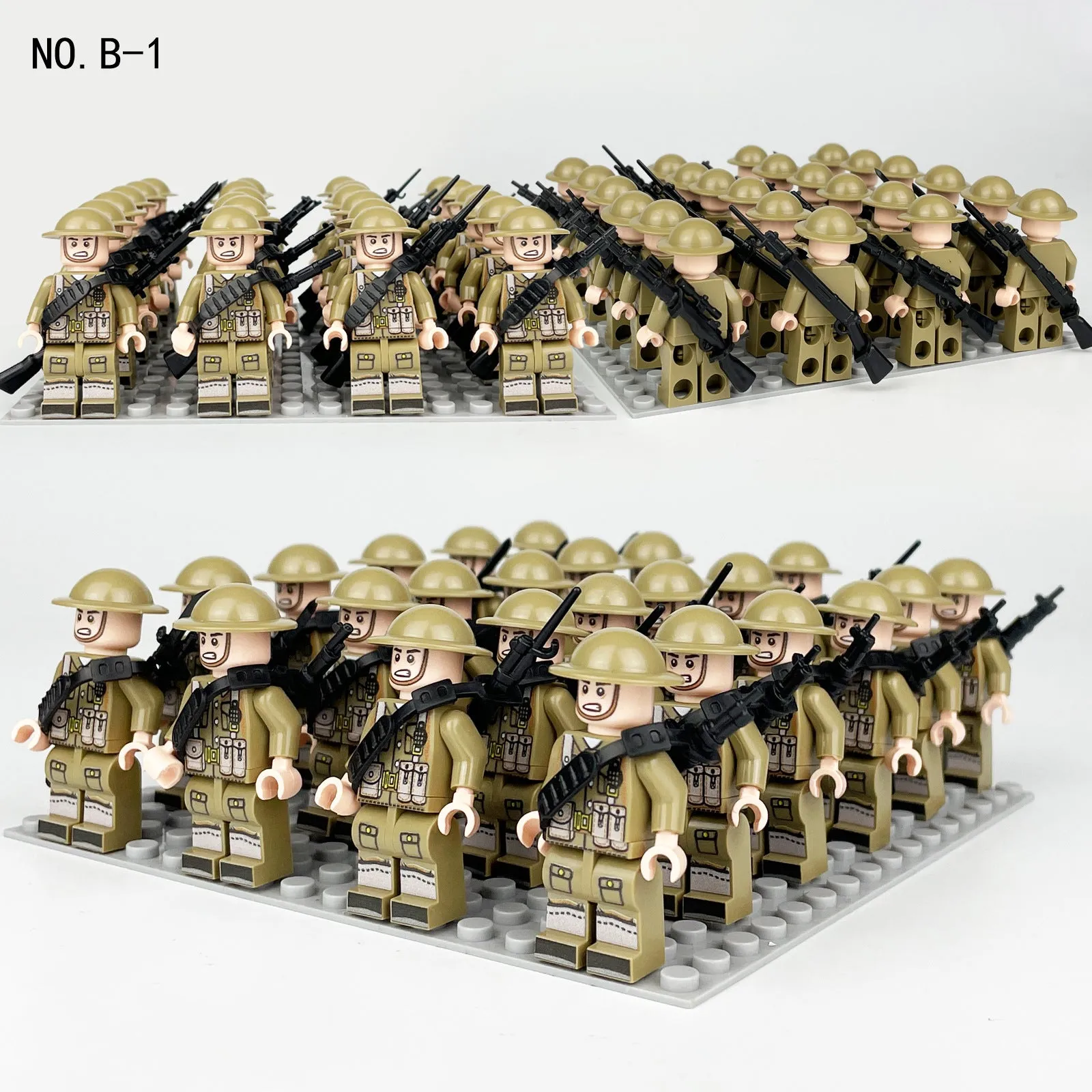 Square Array Doll B1 Package Weapon Small Particle Base Plate Assembling Minifigures Building Blocks Toy