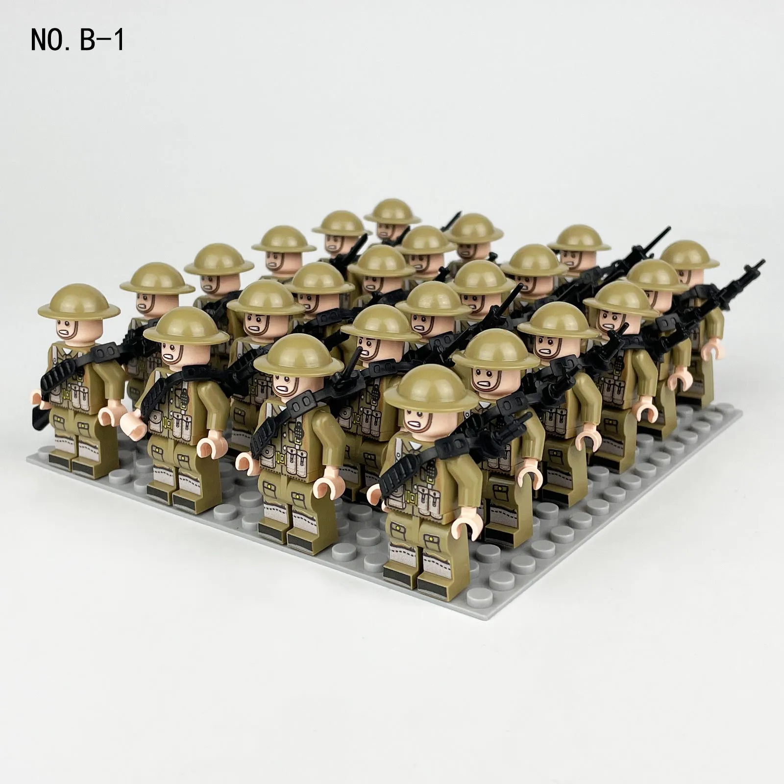 Square Array Doll B1 Package Weapon Small Particle Base Plate Assembling Minifigures Building Blocks Toy