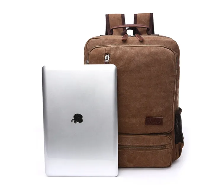 Vintage Canvas Zipper Student Backpack