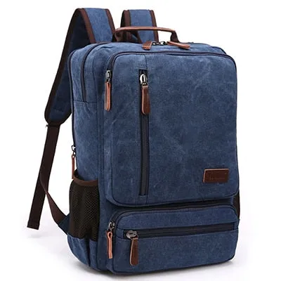 Vintage Canvas Zipper Student Backpack
