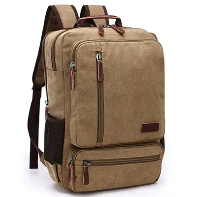 Vintage Canvas Zipper Student Backpack