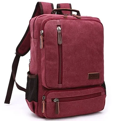 Vintage Canvas Zipper Student Backpack