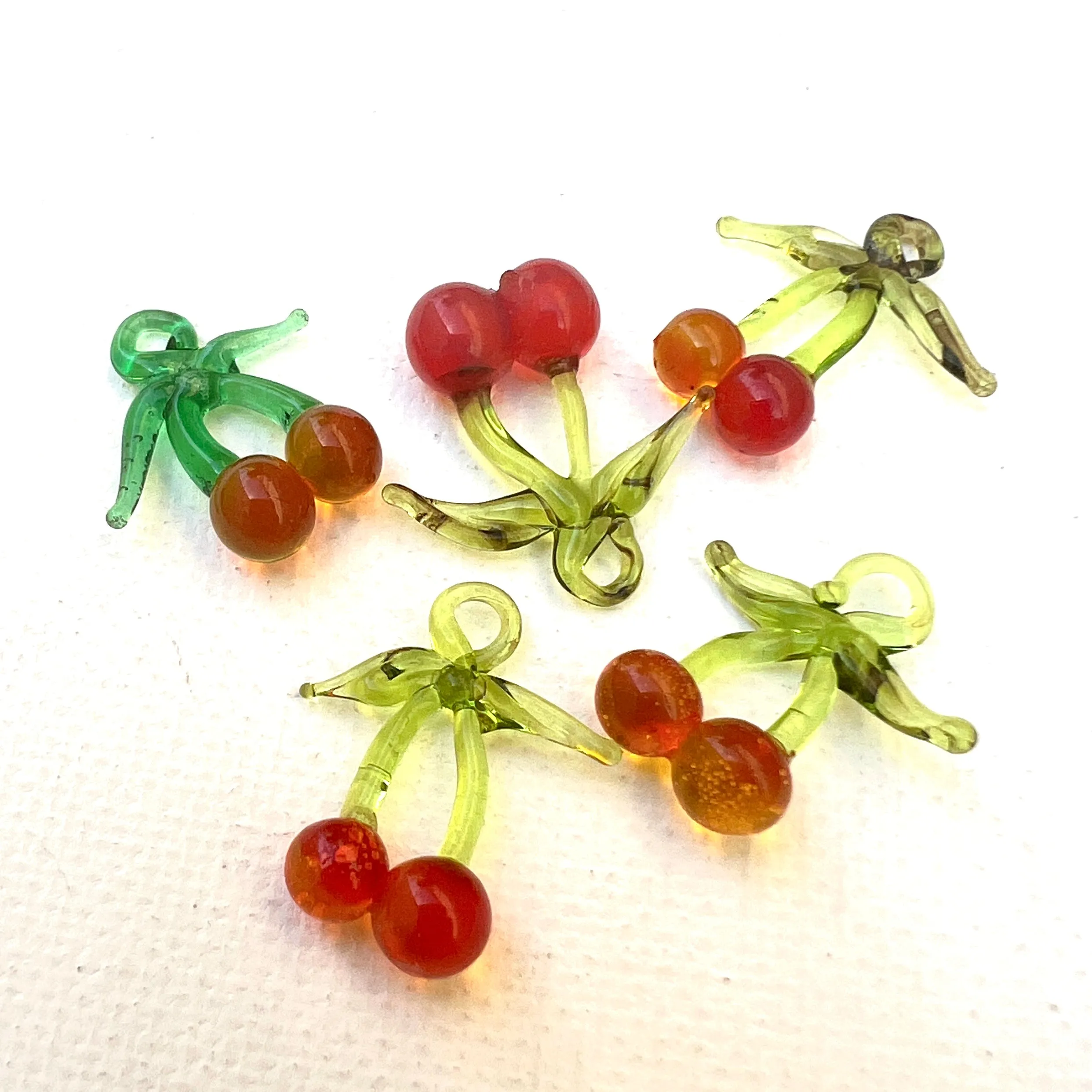 Vintage Glass Fruit and Veggie Charms