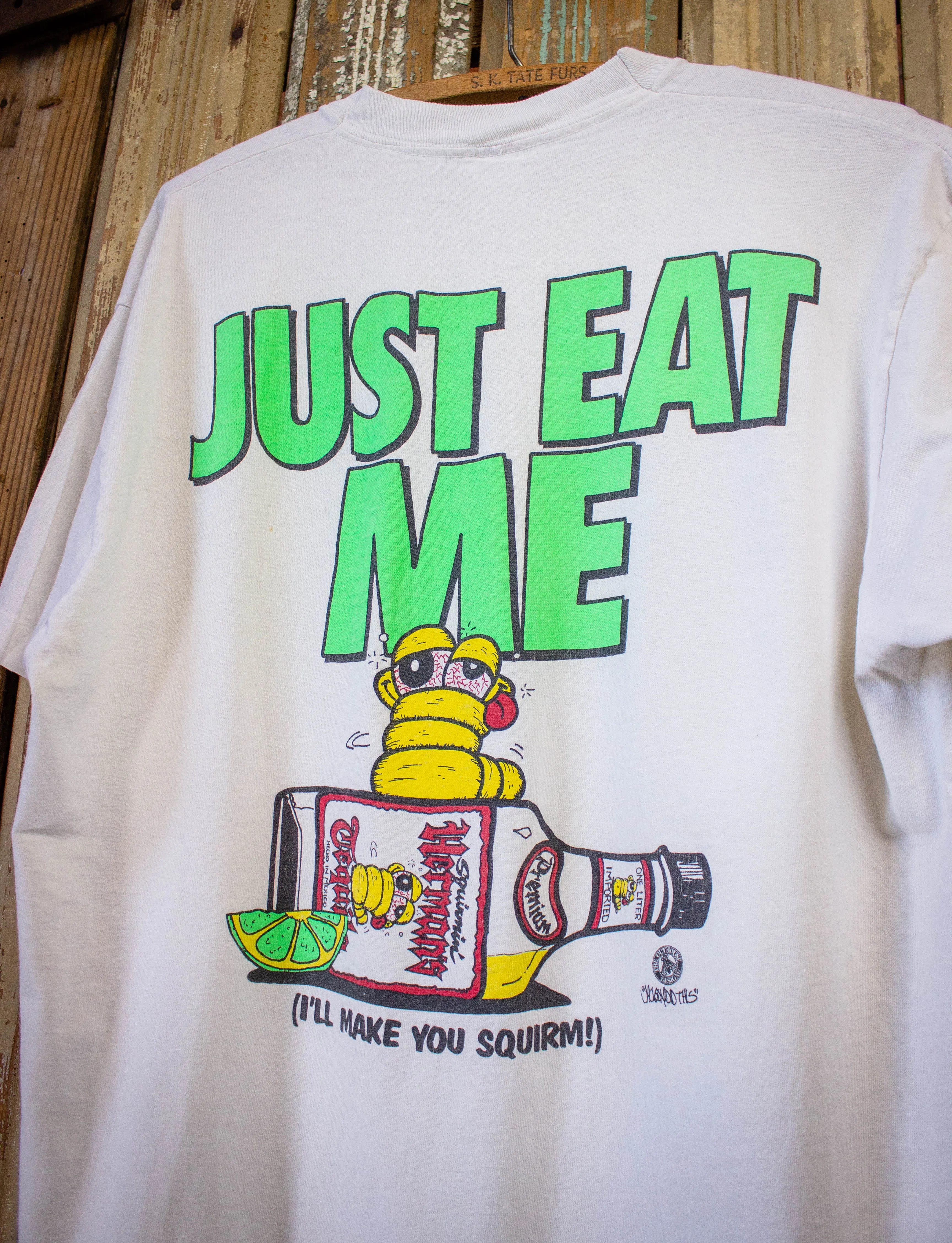 Vintage Squirmin' Herman's Tequila Graphic T Shirt 90s White Large