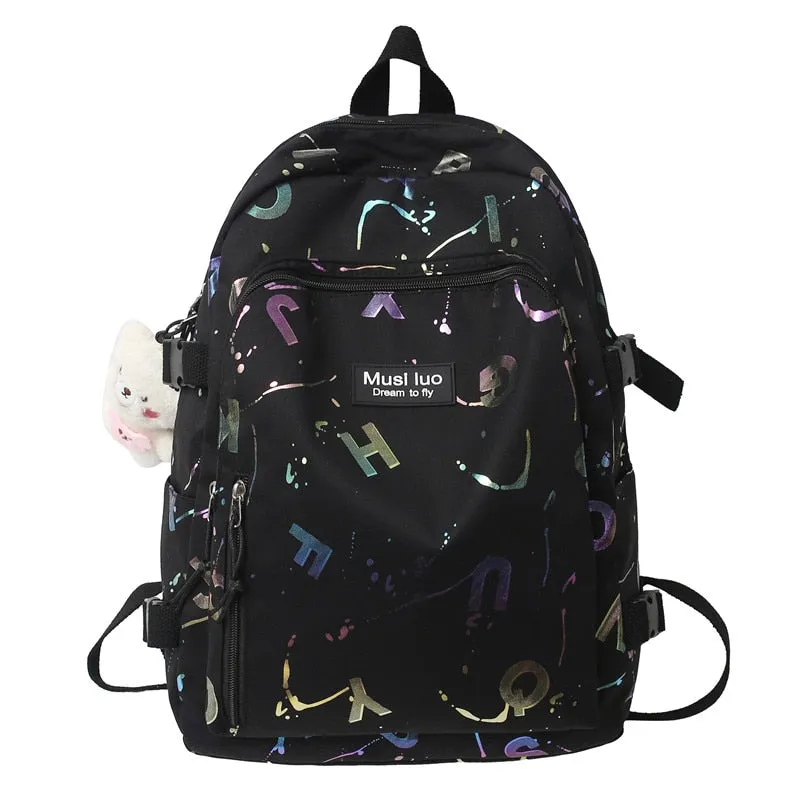 Wenkouban Female Cute Pink College Backpack Cool Women School Bag Girl Travel Book Laptop Backpack Fashion Ladies Trendy Color Student Bag
