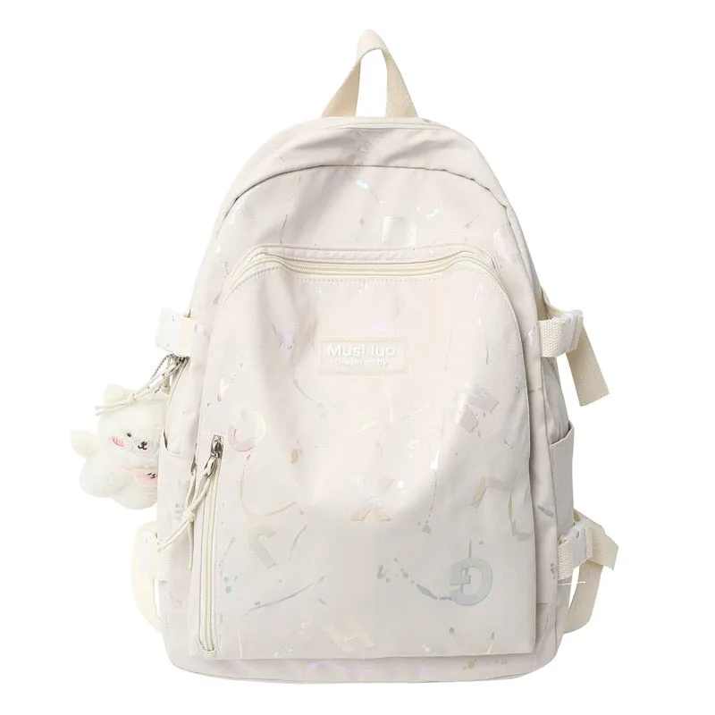 Wenkouban Female Cute Pink College Backpack Cool Women School Bag Girl Travel Book Laptop Backpack Fashion Ladies Trendy Color Student Bag