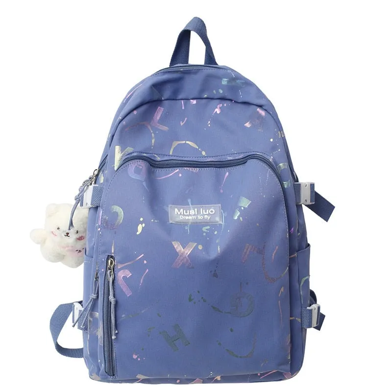 Wenkouban Female Cute Pink College Backpack Cool Women School Bag Girl Travel Book Laptop Backpack Fashion Ladies Trendy Color Student Bag