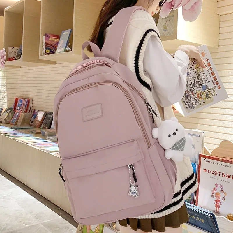 Wenkouban Girl High Capacity Travel Book Trendy Bag Lady Waterproof Kawaii College Backpack Women School Fashion Laptop Student Female Bag