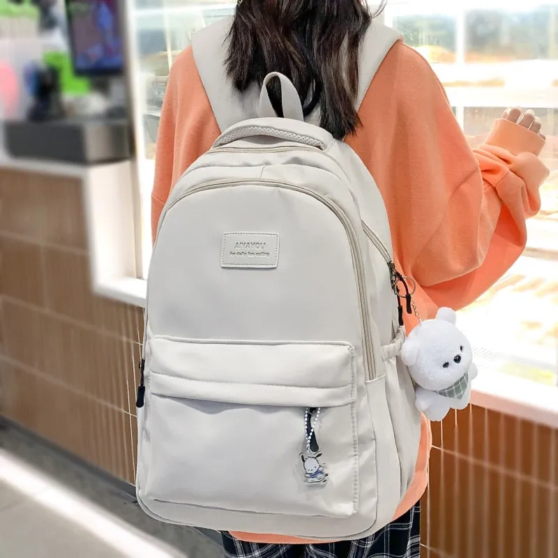 Wenkouban Girl High Capacity Travel Book Trendy Bag Lady Waterproof Kawaii College Backpack Women School Fashion Laptop Student Female Bag
